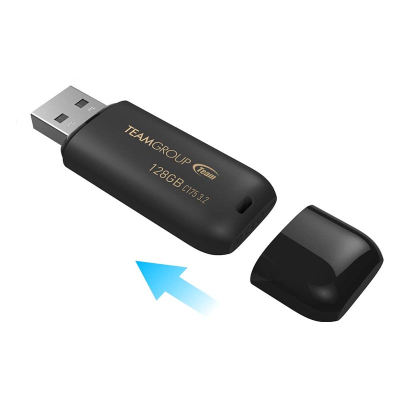TEAMGROUP C175 128GB USB 3.2 Gen1 (USB 3.1/3.0) Read 100MB/s Flash Thumb Drive, Memory Stick Compatible with Computer/Laptop Matte Black TC1753128GB01 - Image 4